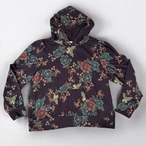 Lauren Conrad Women's Floral Hoodie Sweatshirt 2XL Multicolor